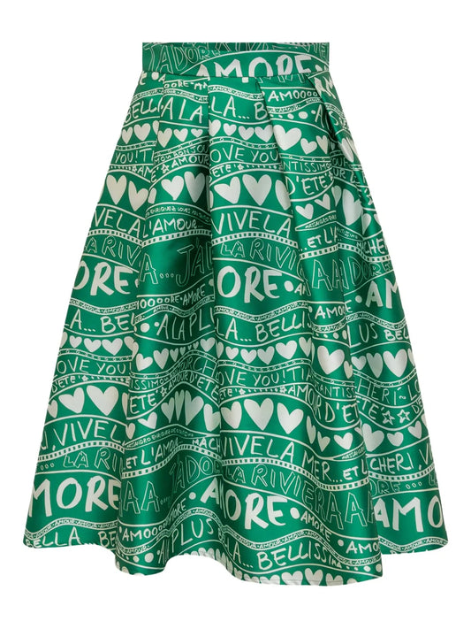 Graphic-Print Skirt