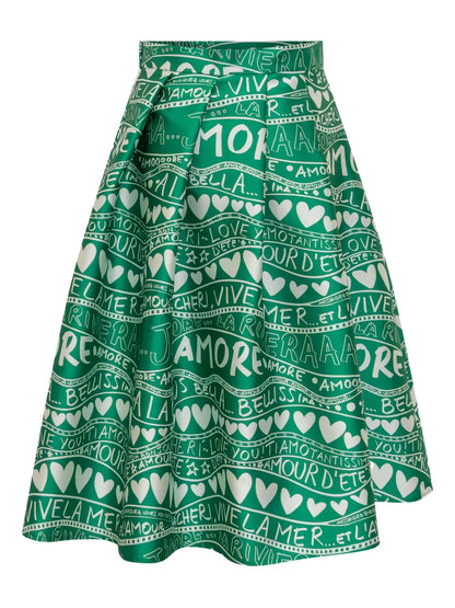 Graphic-Print Skirt