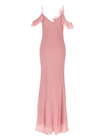 Georgette Flower Maxi Dress