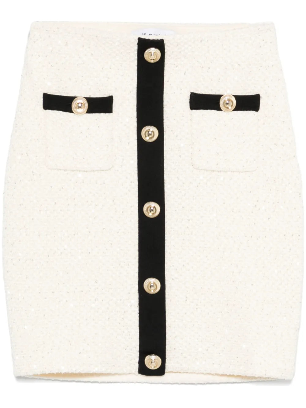 Sequin-Embellished Knitted Mini Skirt