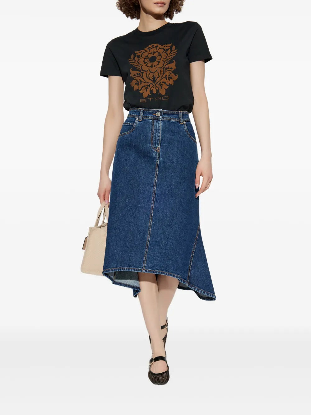 Denim Midi Skirt