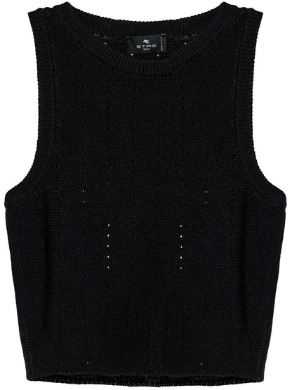 Punched-Detail Crop Top