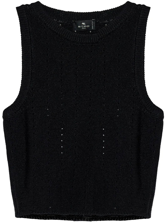Punched-Detail Crop Top