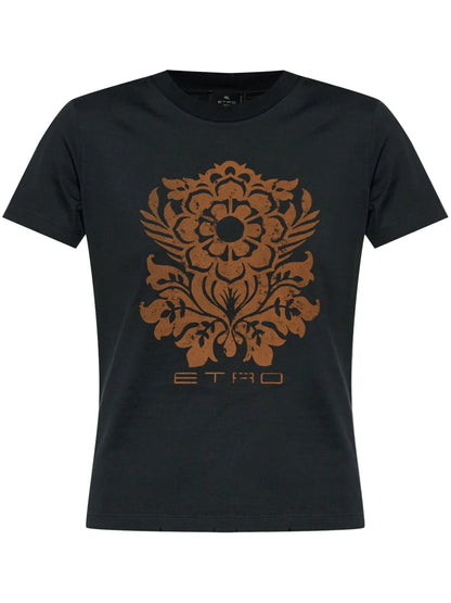 Flower-Print Cotton T-Shirt