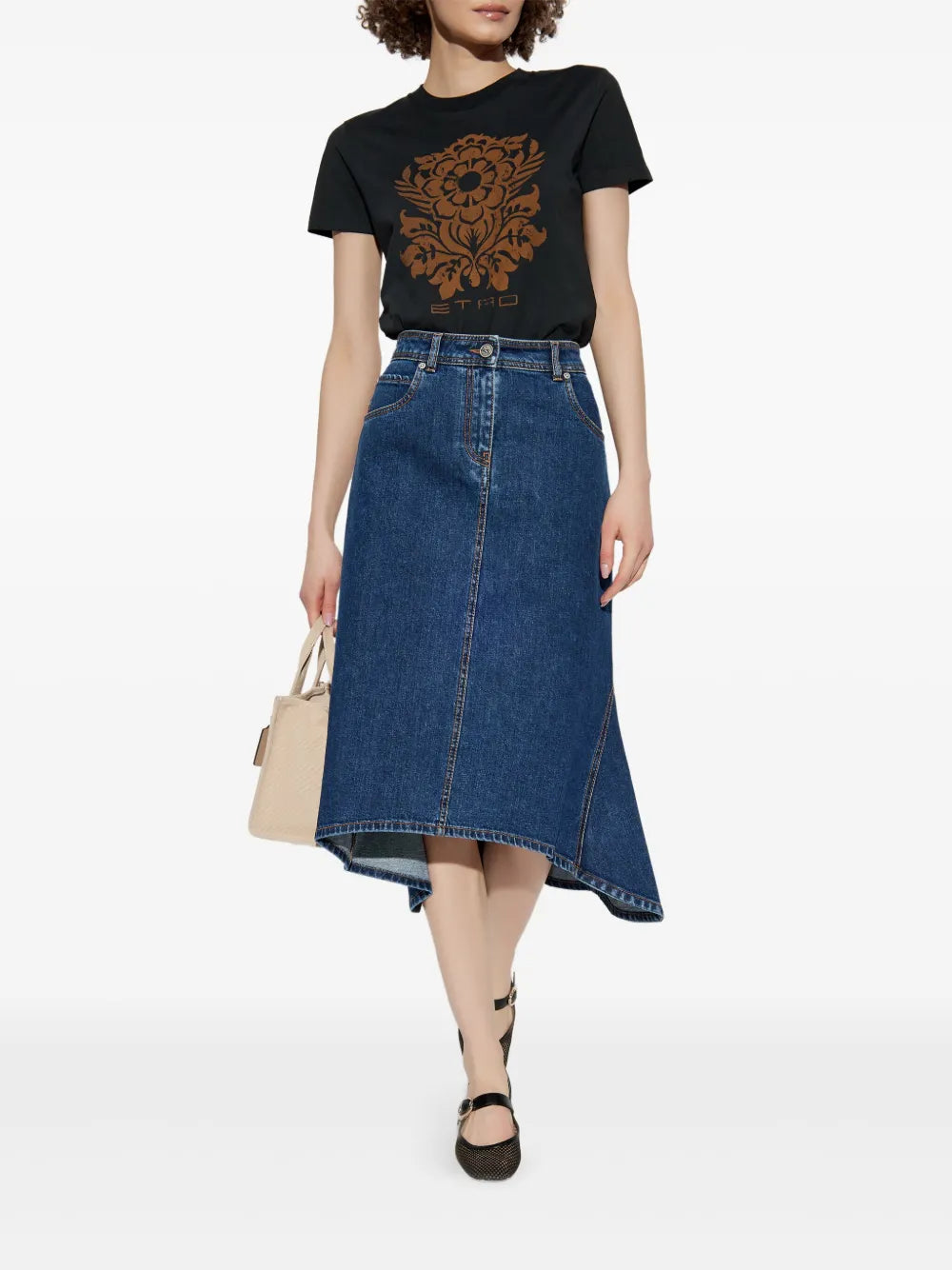 Flower-Print Cotton T-Shirt