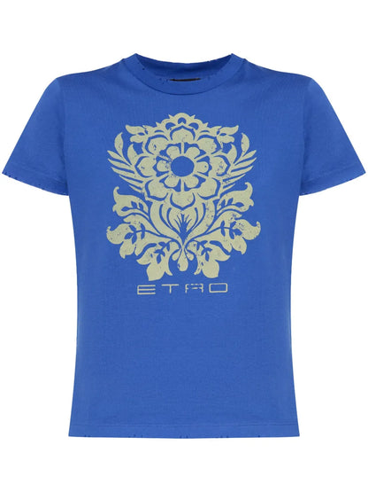 Flower-Print Cotton T-Shirt