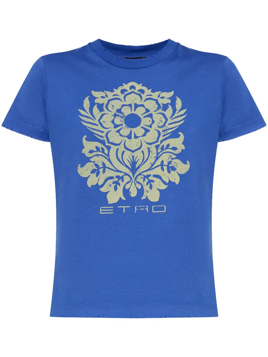 Flower-Print Cotton T-Shirt