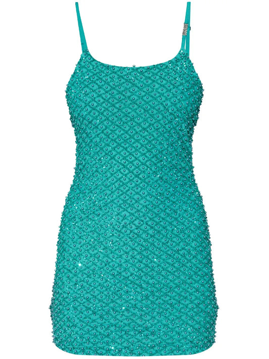 Rhinestone-Embellished Mini Dress