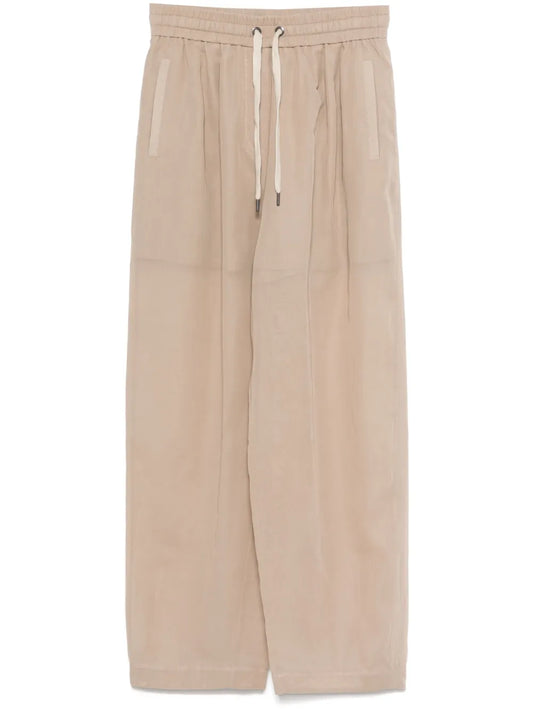 Pleated Semi-Sheer Trousers