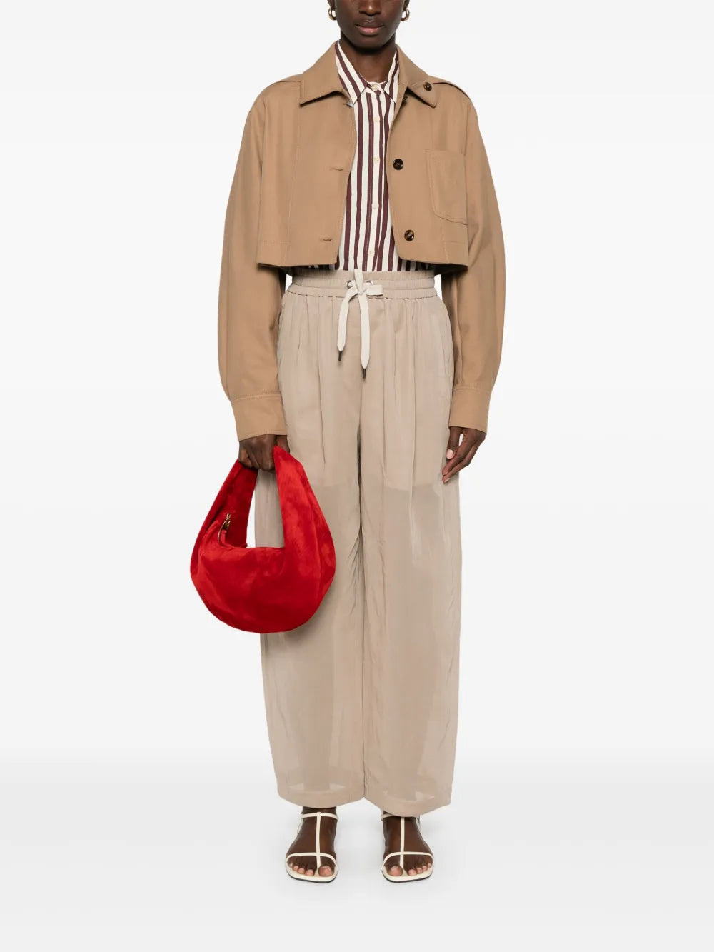 Pleated Semi-Sheer Trousers