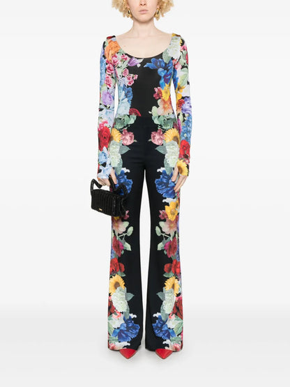Floral-Print Trousers