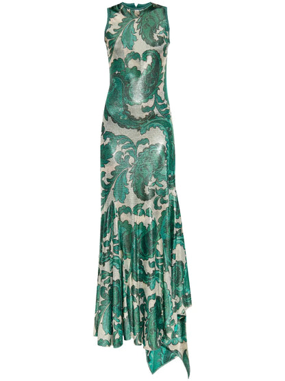 Shimmering-Finish Maxi Dress