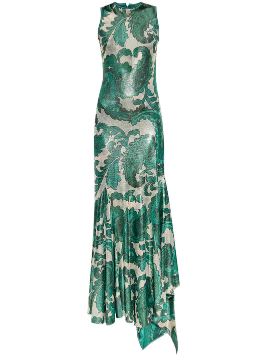 Shimmering-Finish Maxi Dress