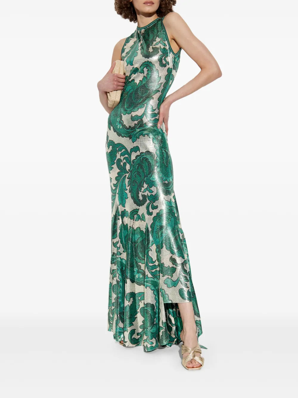 Shimmering-Finish Maxi Dress
