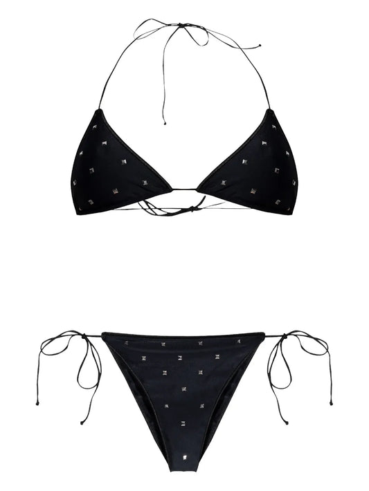 Stud-Embellished Bikini Set