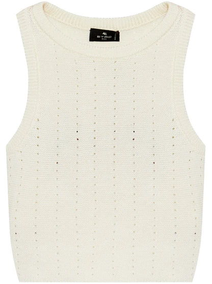 Punched-Detail Crop Top