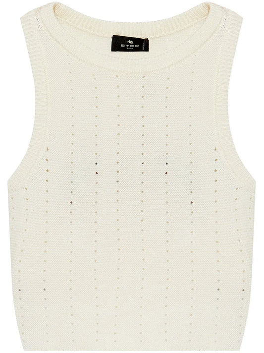 Punched-Detail Crop Top