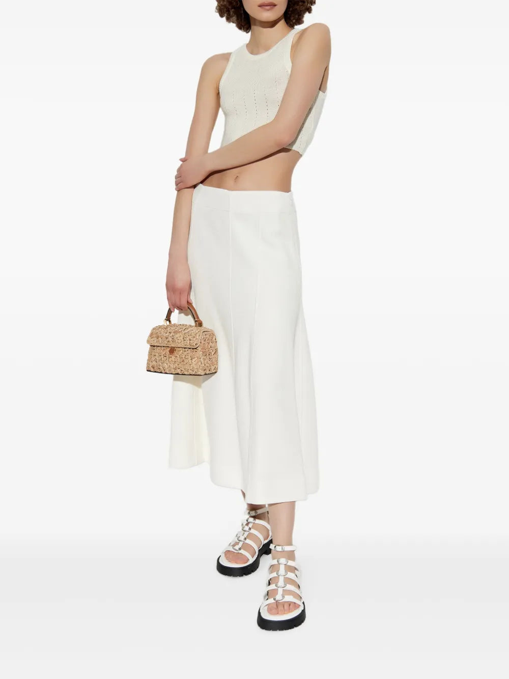Punched-Detail Crop Top