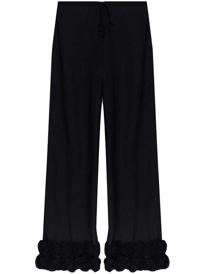Floral-Appliqué Trousers