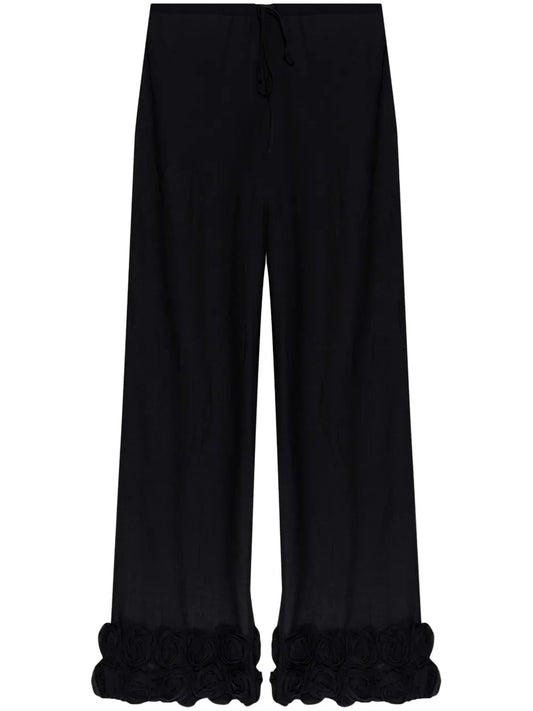 Floral-Appliqué Trousers