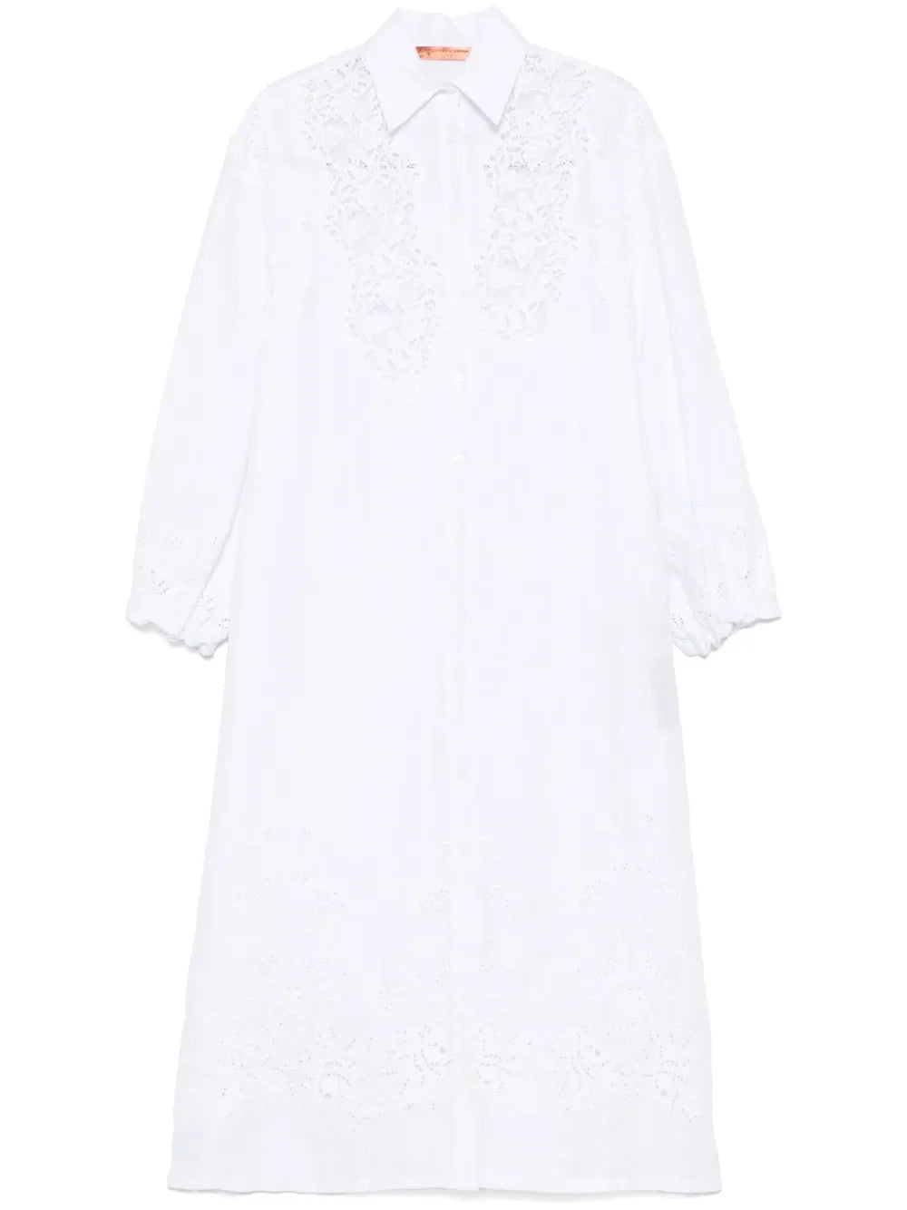 Lace-Detail Shirt Dress