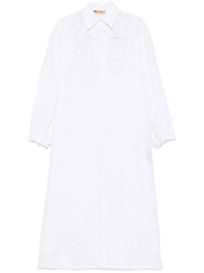 Lace-Detail Shirt Dress