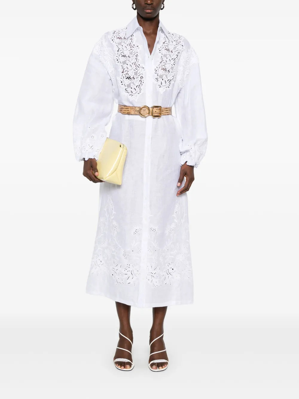 Lace-Detail Shirt Dress
