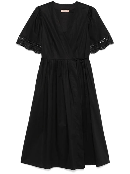 Lace-Trim Midi Dress