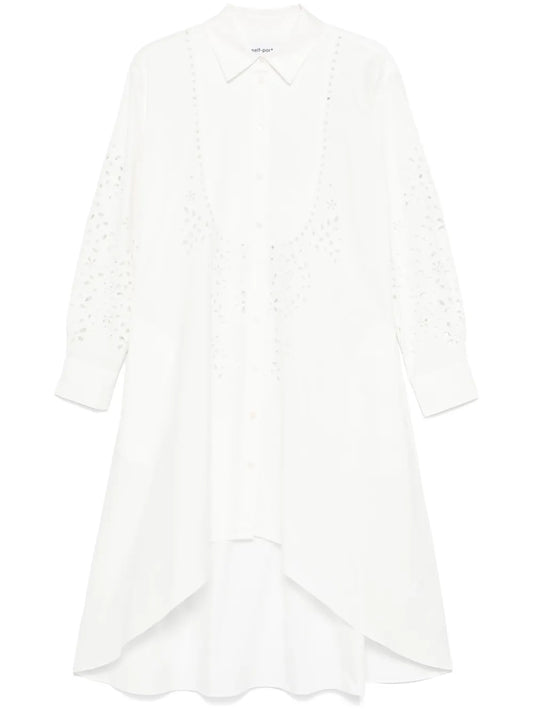 Cotton Embroidered Shirt Dress
