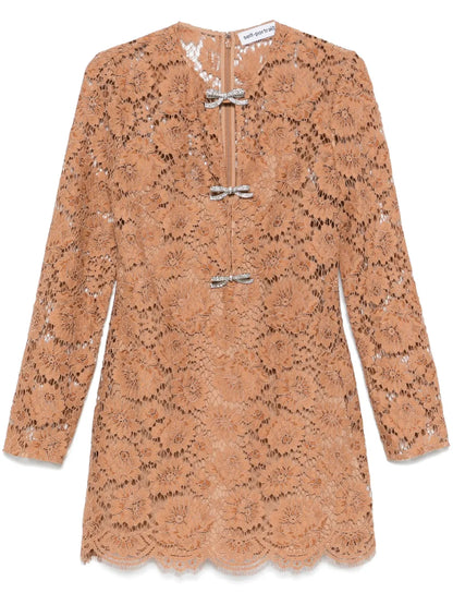 Lace Bow Mini Dress