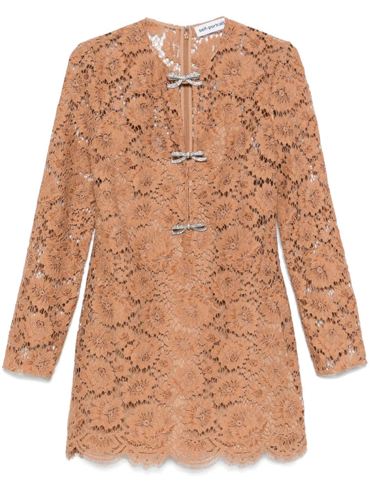 Lace Bow Mini Dress