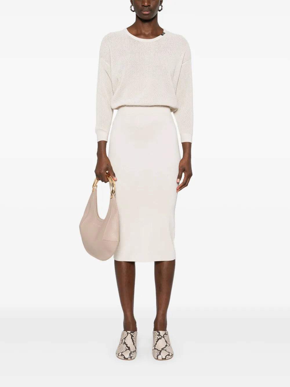 Lurex-Detail Midi Dress