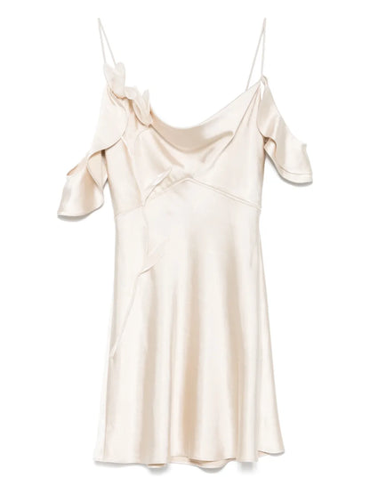 Flower Satin Mini Dress