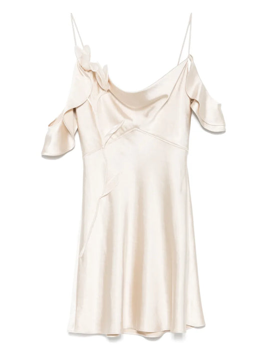 Flower Satin Mini Dress