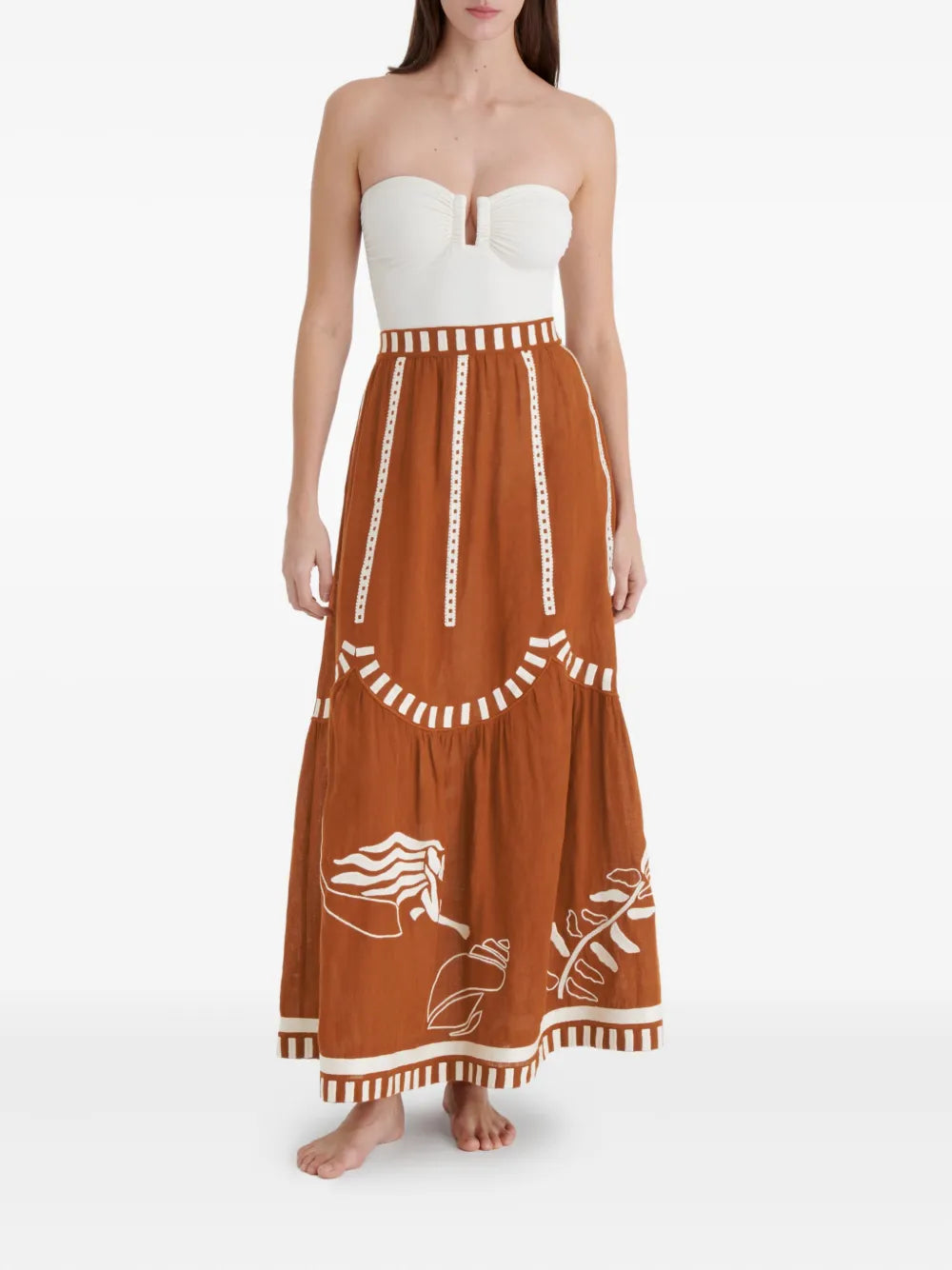 Graphic-Print Maxi Skirt