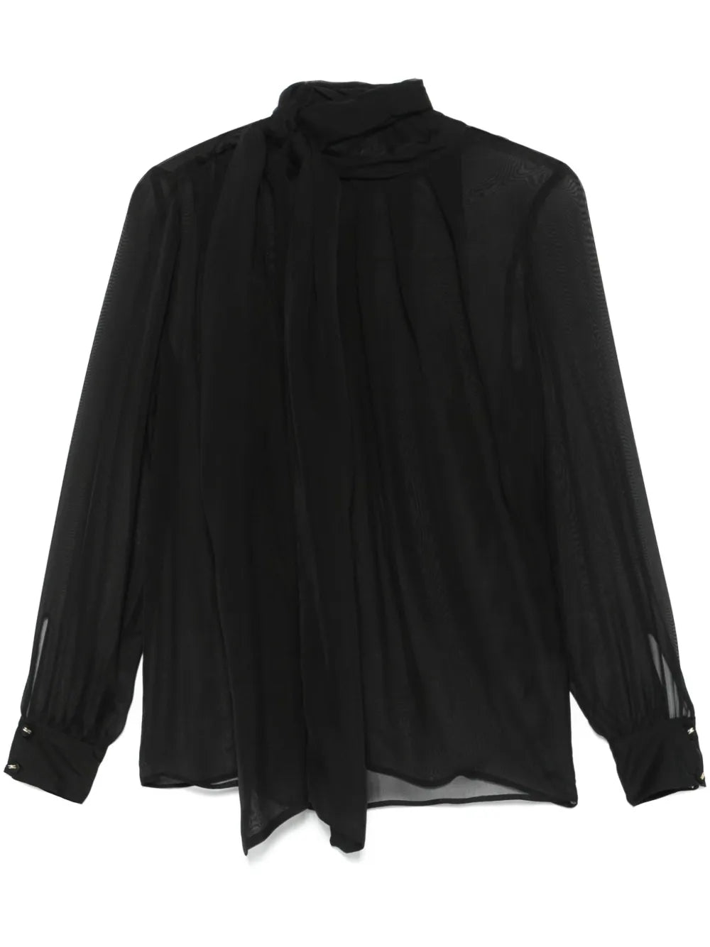 Voile Tie-Neck Blouse