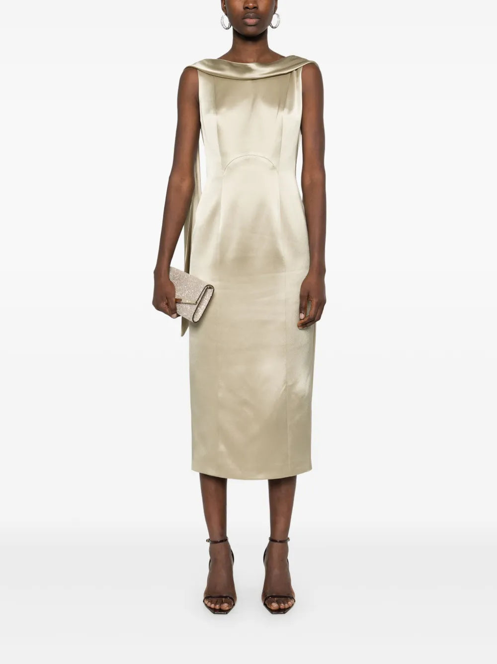 Sash-Detail Midi Dress