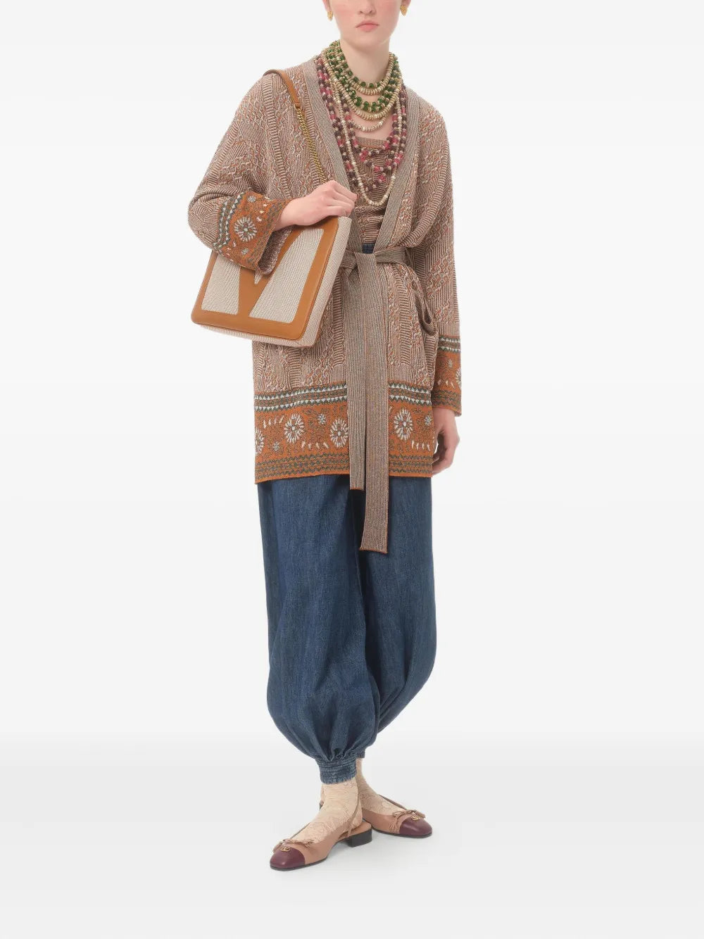Lurex Jacquard Cardigan
