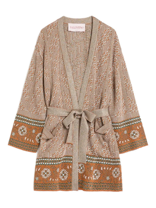 Lurex Jacquard Cardigan