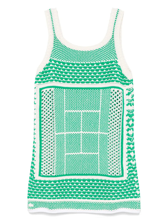 Crochet-Knit Mini Dress