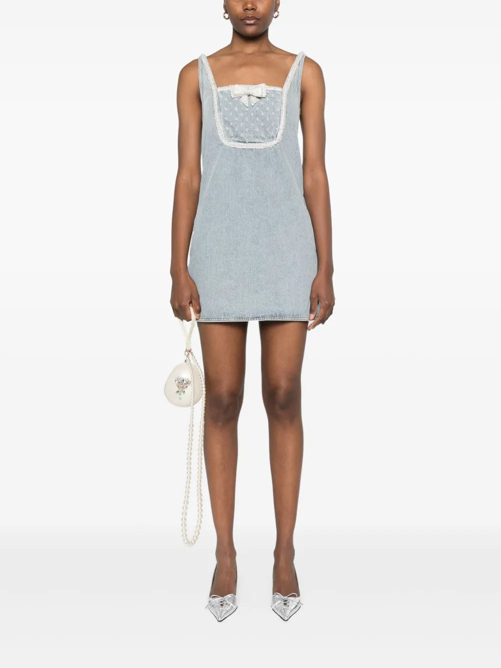 Bow Denim Mini Dress