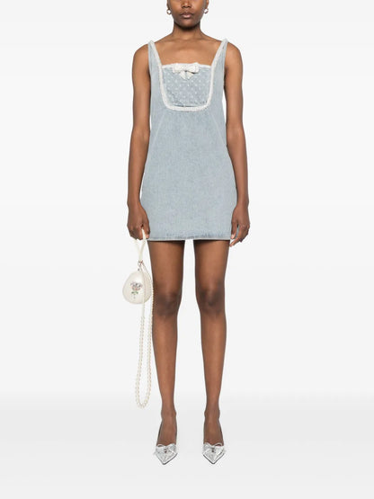 Bow Denim Mini Dress