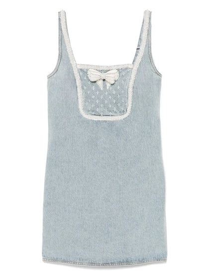 Bow Denim Mini Dress