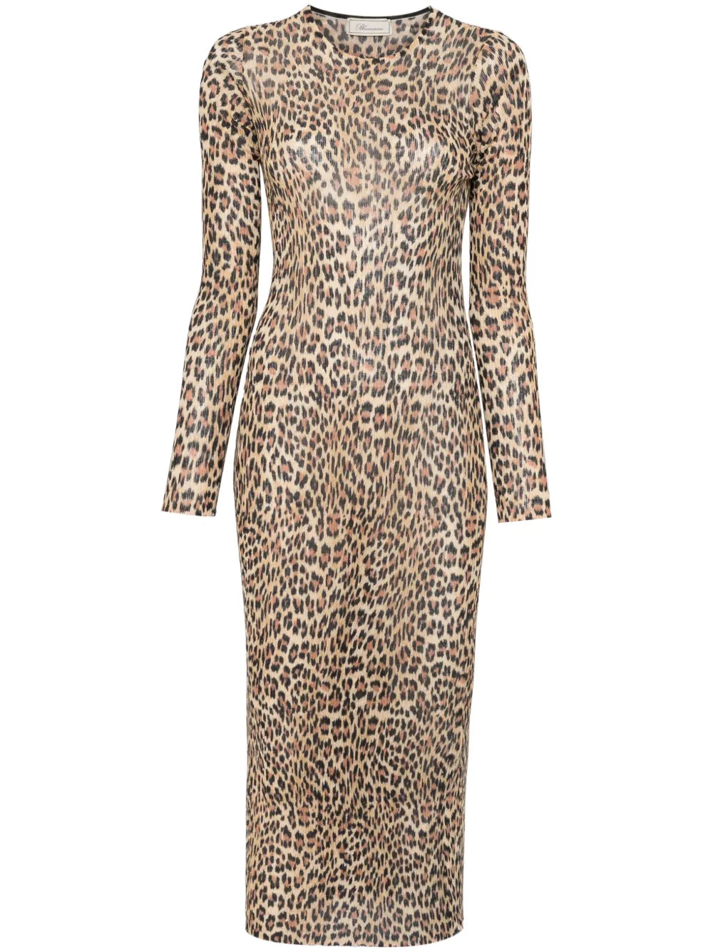 Leopard-Print Knit Midi Dress