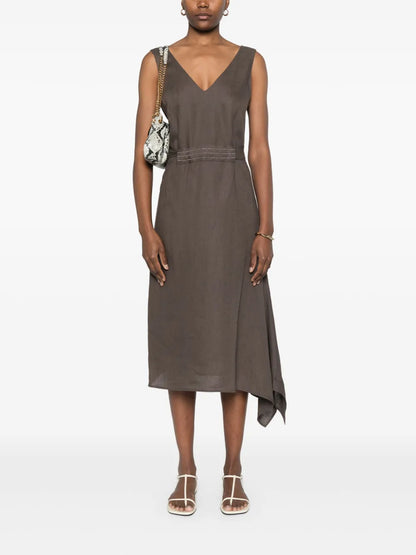 Bead-Detail Midi Dress