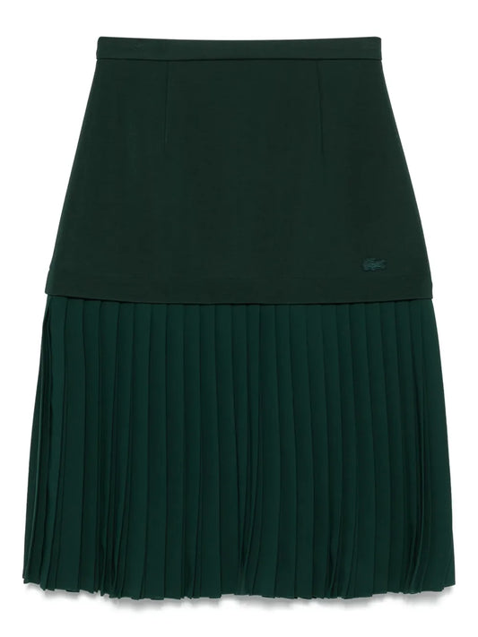 Pleated Satin Skirt