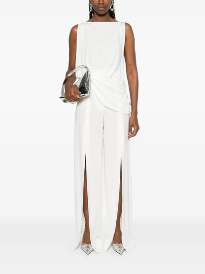 Slit Buckled Palazzo Pants