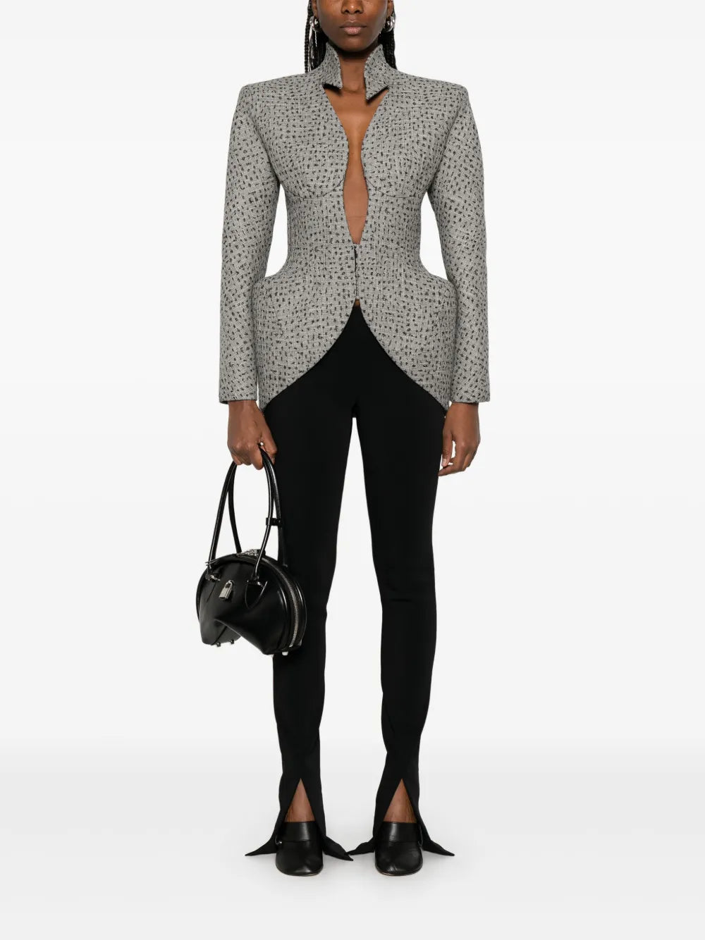 Dotted Spiky-Neckline Jacket