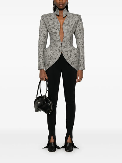 Dotted Spiky-Neckline Jacket