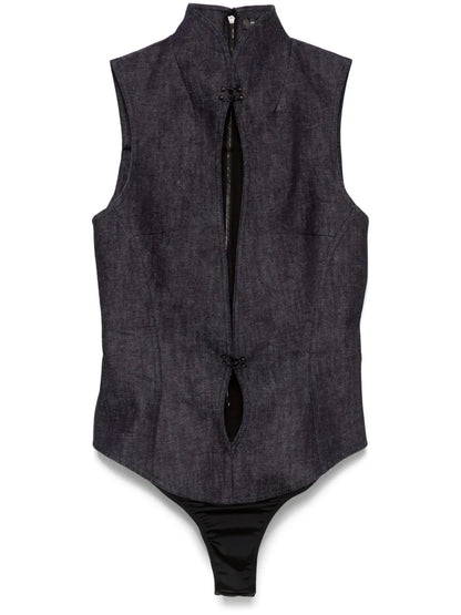 Cut-Out Denim Playsuit